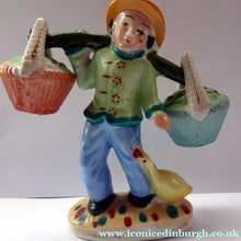 Load image into Gallery viewer, 1960s Salt and Pepper Set or Cruet; Taking the Form of a Chinese Man Carrying Baskets on a Pole
