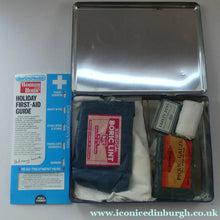 Load image into Gallery viewer, Vintage 1960s SCOTTISH First Aid Kit in a Tin (with some vintage contents). Wallace, Cameron &amp; Co Ltd (Glasgow)
