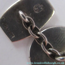 Load image into Gallery viewer, Vintage Scottish Silver Cufflinks. Signed John Hart with Viking and Celtic Patterns
