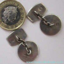 Load image into Gallery viewer, Vintage Scottish Silver Cufflinks. Signed John Hart with Viking and Celtic Patterns
