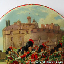 Load image into Gallery viewer, 1960s Vintage Kemps Scottish Shorbread Tin with Black Watch Regiment Leacing Edinurgh Castle
