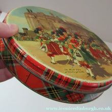 Load image into Gallery viewer, 1960s Vintage Kemps Scottish Shorbread Tin with Black Watch Regiment Leacing Edinurgh Castle
