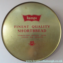 Load image into Gallery viewer, 1960s Vintage Kemps Scottish Shorbread Tin with Black Watch Regiment Leacing Edinurgh Castle
