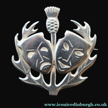 Load image into Gallery viewer, SCOTTISH SILVER. Rare Orkney Vintage Designer Silver "Comedy and Tradegy" Brooch.  Maker's Mark: GMS
