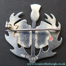 Load image into Gallery viewer, SCOTTISH SILVER. Rare Orkney Vintage Designer Silver "Comedy and Tradegy" Brooch.  Maker's Mark: GMS
