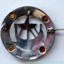 Load image into Gallery viewer, 1960s Edinburgh Hallmarked Celtic Brooch with Viking Ship. Maker's Name: H. Wright &amp; Son

