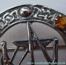 Load image into Gallery viewer, 1960s Edinburgh Hallmarked Celtic Brooch with Viking Ship. Maker's Name: H. Wright &amp; Son
