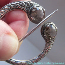 Load image into Gallery viewer, 1960s Glasgow Hallmark Silver Penannular Brooch with Citrines
