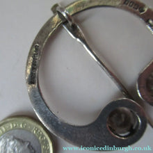 Load image into Gallery viewer, 1960s Glasgow Hallmark Silver Penannular Brooch with Citrines
