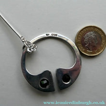Load image into Gallery viewer,  Scottish Silver Penannular Brooch or Clock Pin. Designed by Robert Allison. Edinburgh Hallmark 1961
