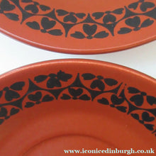Load image into Gallery viewer, 1960s Scottish Wilson Terracotta Cups and Saucers Swans Pattern
