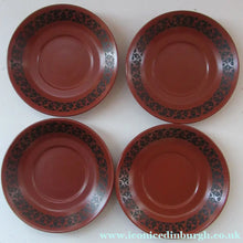 Load image into Gallery viewer, 1960s Scottish Wilson Terracotta Cups and Saucers Swans Pattern

