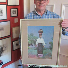 Load image into Gallery viewer, Sir Gerald Kelly 1960s Original Framed Print. Girl with Pitcher
