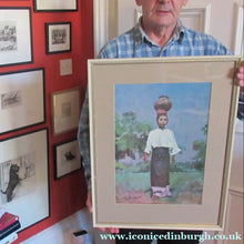Load image into Gallery viewer, Sir Gerald Kelly 1960s Original Framed Print. Girl with Pitcher
