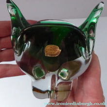 Load image into Gallery viewer, HOSPODKA STYLE; Made in Czechoslovakia Label. Fine Chunky 1960s Green and Yellow Cased Glass Bowl
