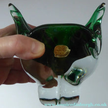 Load image into Gallery viewer, HOSPODKA STYLE; Made in Czechoslovakia Label. Fine Chunky 1960s Green and Yellow Cased Glass Bowl
