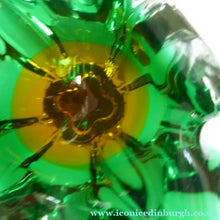 Load image into Gallery viewer, HOSPODKA STYLE; Made in Czechoslovakia Label. Fine Chunky 1960s Green and Yellow Cased Glass Bowl
