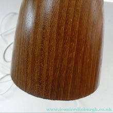 Load image into Gallery viewer, Vintage Scandinavian Style Teak Table Lamp with White Drum Shade. Height: 9 3/4 inches
