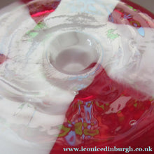 Load image into Gallery viewer, Fabulous Space Age Alrose / Empoli Italian Glass Genie Bottle Vase. Red and White Candy Stripes
