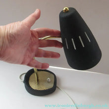 Load image into Gallery viewer, SPACE AGE Desk Lamp. Vintage 1960s with Flexible Gooseneck arm &amp; Matt Black Metal Shade. On-off button on the base
