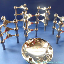 Load image into Gallery viewer, 1960s SPACE AGE Set of 15 Matching German CHROME Nagel Candlesticks. With Rarer Central Base Unit
