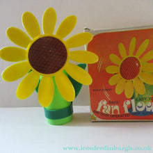 Load image into Gallery viewer, 1960s Flower Power Hong Kong Battery Hand Held Fan
