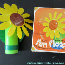 Load image into Gallery viewer, 1960s Flower Power Hong Kong Battery Hand Held Fan
