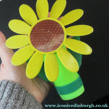 Load image into Gallery viewer, 1960s Flower Power Hong Kong Battery Hand Held Fan

