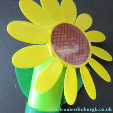 Load image into Gallery viewer, 1960s Flower Power Hong Kong Battery Hand Held Fan
