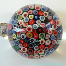 Load image into Gallery viewer, 1960s Large Vintage Strathearn Millefiori Close Pack Carpet Paperweight
