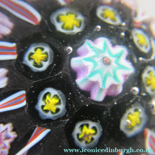 Load image into Gallery viewer, Vintage Strathearn Paperweight 1960s Millefiori Canes and Latticino Half Spokes
