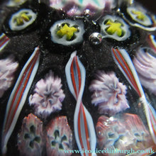 Load image into Gallery viewer, Vintage Strathearn Paperweight 1960s Millefiori Canes and Latticino Half Spokes
