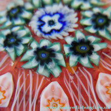 Load image into Gallery viewer, LARGE Strathearn Millefiori Canes and Latticino Ten Spoke Paperweight. Red Ground
