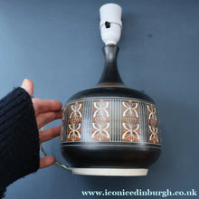 Load image into Gallery viewer, RARE Vintage 1960s Studio Pottery Decorative TABLE LAMP. Signed on the Base Ambleside
