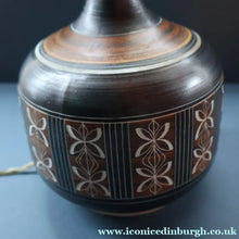 Load image into Gallery viewer, RARE Vintage 1960s Studio Pottery Decorative TABLE LAMP. Signed on the Base Ambleside
