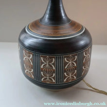 Load image into Gallery viewer, RARE Vintage 1960s Studio Pottery Decorative TABLE LAMP. Signed on the Base Ambleside
