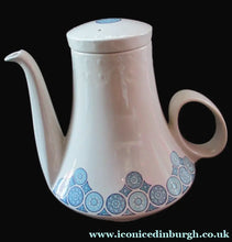 Load image into Gallery viewer, 1960s Space Age Carlton Ware Coffee Set with Four Cups and Saucers. Blue and White
