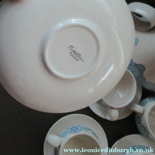 Load image into Gallery viewer, 1960s Space Age Carlton Ware Coffee Set with Four Cups and Saucers. Blue and White
