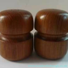 Load image into Gallery viewer, 1960s Stylish Vintage Carved Wooden Salt and Pepper Pots
