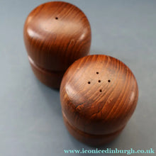 Load image into Gallery viewer, 1960s Stylish Vintage Carved Wooden / Teak Salt and Pepper Pots
