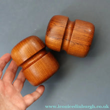 Load image into Gallery viewer, 1960s Stylish Vintage Carved Wooden / Teak Salt and Pepper Pots
