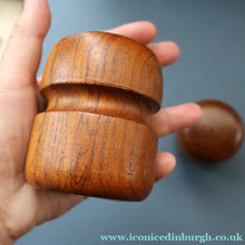 Load image into Gallery viewer, 1960s Stylish Vintage Carved Wooden / Teak Salt and Pepper Pots
