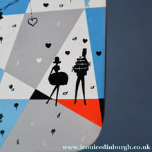 Load image into Gallery viewer, Pretty 1960s Vintage Sweetie Tin by Edward Sharp &amp; Son, Kent. Decorated with Silhouettes of Couples Dancing
