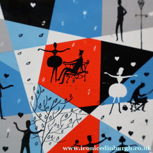 Load image into Gallery viewer, Pretty 1960s Vintage Sweetie Tin by Edward Sharp &amp; Son, Kent. Decorated with Silhouettes of Couples Dancing

