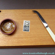 Load image into Gallery viewer, 1960s Syd Walker Ceramic and Oak Cheeseboard. Scottish Retail Historical Item
