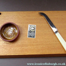 Load image into Gallery viewer, 1960s Syd Walker Ceramic and Oak Cheeseboard. Scottish Retail Historical Item
