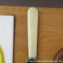 Load image into Gallery viewer, 1960s Syd Walker Ceramic and Oak Cheeseboard. Scottish Retail Historical Item
