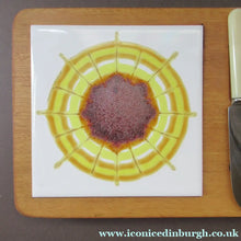 Load image into Gallery viewer, 1960s Syd Walker Ceramic and Oak Cheeseboard. Scottish Retail Historical Item
