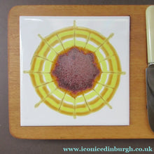 Load image into Gallery viewer, 1960s Syd Walker Ceramic and Oak Cheeseboard. Scottish Retail Historical Item
