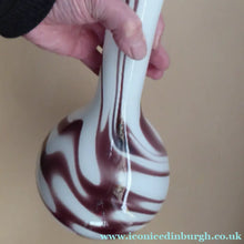 Load image into Gallery viewer, Tall 1960s Italian V.B Opaline ZEBRA Stripe Glass Vase

